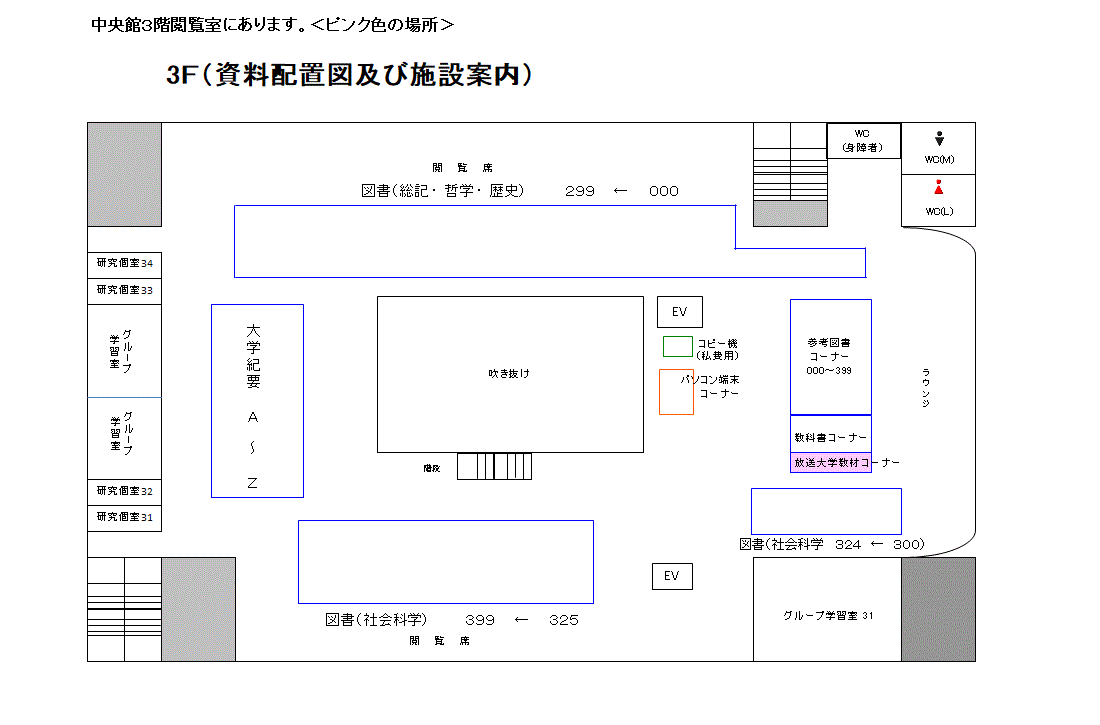 中央図-3階放送大学教材コーナー