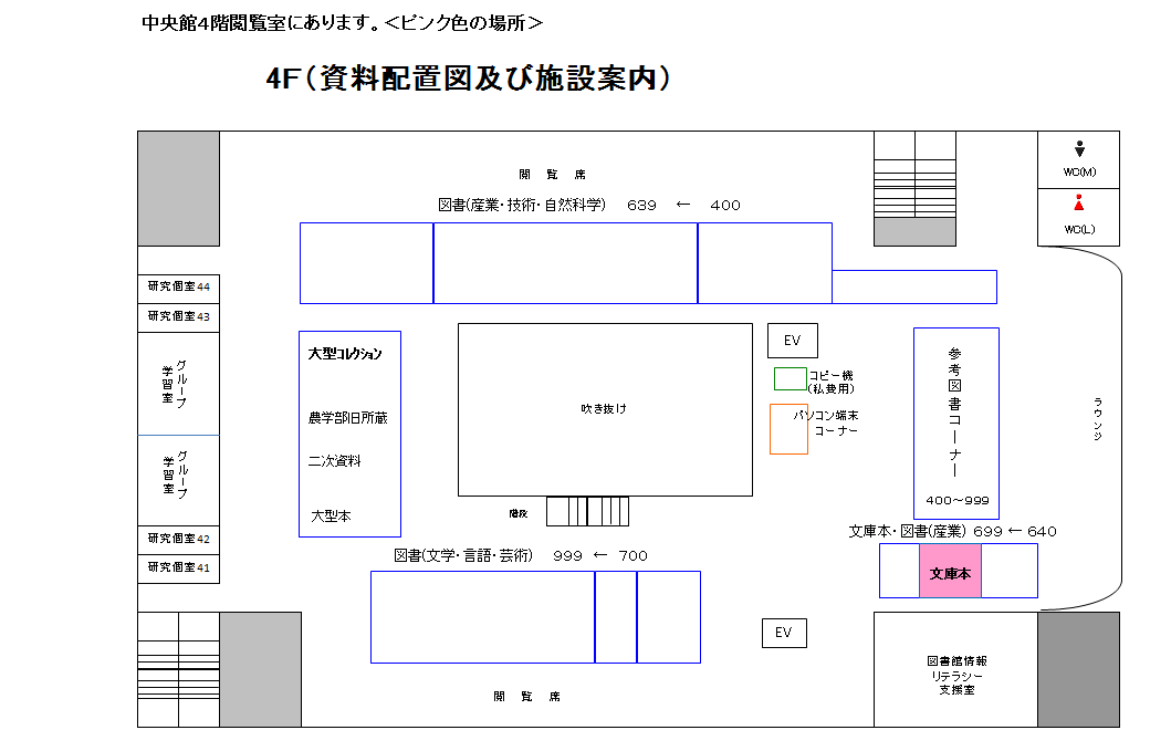 中央図-4階文庫本・新書コーナー